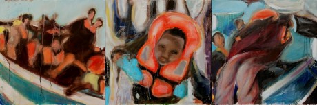 Click on image to see full-sized version Blue Skies, Blue Seas, Blue Gloves: Mediterranean Migrants by Caoimhghin Ó Croidheáin