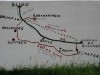 Map on a protest sign showing the extent of the development Map on a protest sign showing the extent of the development