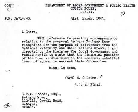 State says no to state aid 1943 - children continue to die until it is granted in 1949