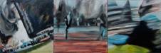 Crisis? What Crisis? by Caoimhghin Ó Croidheáin Triptych / Oil on canvas / 60cm x 180cm / 23.6 in x 70.6 in Crisis? What Crisis? by Caoimhghin Ó Croidheáin Triptych / Oil on canvas / 60cm x 180cm / 23.6 in x 70.6 in