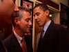 Obama cosying up to Emanuel at the Illinois Delegation party at a restaurant in Boston Obama cosying up to Emanuel at the Illinois Delegation party at a restaurant in Boston
